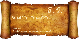 Butár István névjegykártya